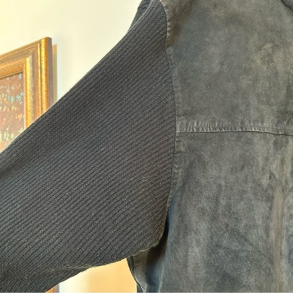 Marc Edwards Full Zip Leather Sweater Jacket Black Size XXL - Picture 6 of 12